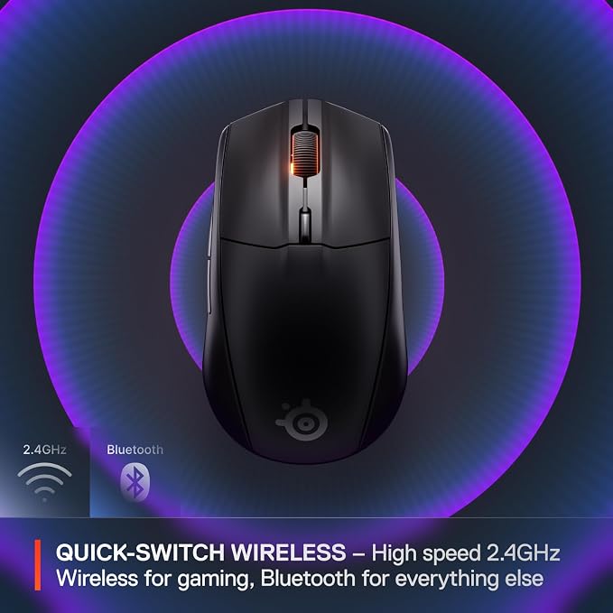 SteelSeries Rival 3 Wireless Gen 2 Gaming Mouse — 2.4GHz and Bluetooth — 18000 - Image 3