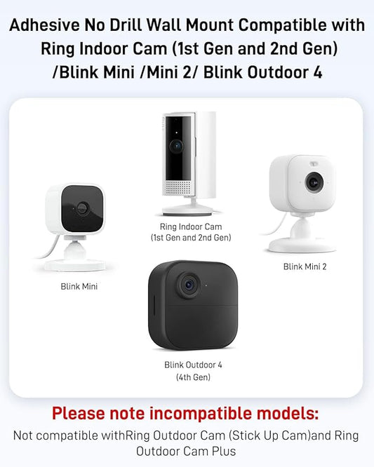 No Drill Ring Indoor Cam Adhesive Wall Mount Bracket, Strong Durable Adhesive - Image 2
