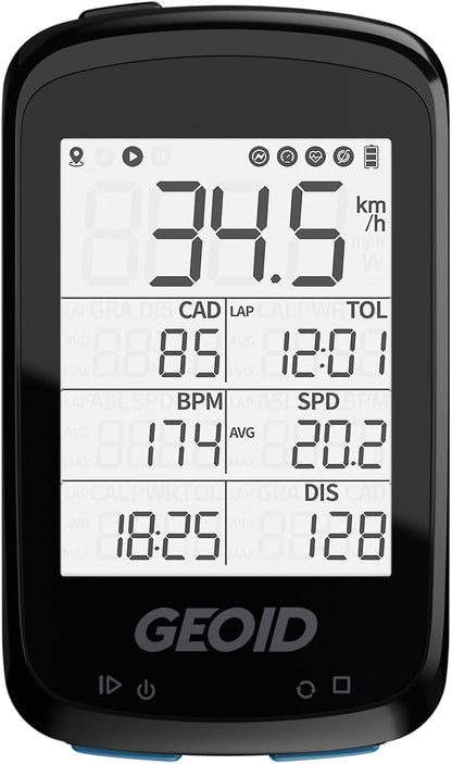 GEOID CC500 Bike Computer GPS, Wireless Bike Speedometer, ANT+ Bluetooth 2.5 by GEOID