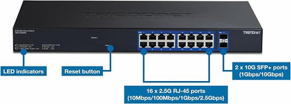 TRENDnet 18-Port Multi-Gig Web Smart Switch, TEG-3182WS, 16 x 2.5Gb Ports - Image 3