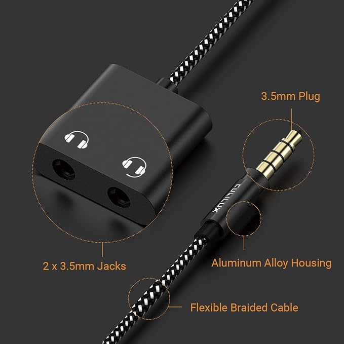 Cubilux 3.5mm to Double Audio Jack Headphone Sharing Splitter Compatible - Image 6