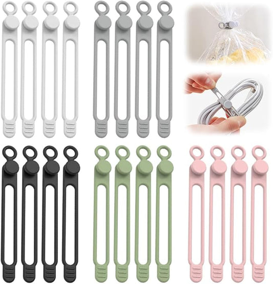 20pcs Data Cable Organizer, 2025 New Silicone Cable Ties Cable Management by Cecurpo