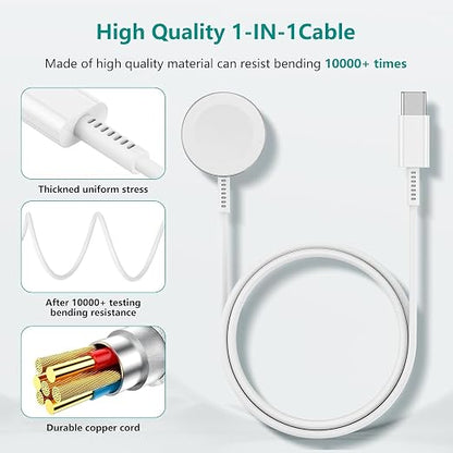 Upgraded Apple Watch Charger, Magnetic Fast Charger, USB C Charger Block Plug - Image 5