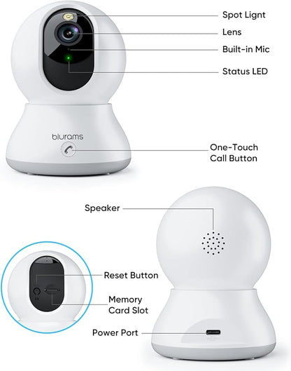 blurams 8MP Indoor Camera, 360° PTZ Baby Monitor, Pet Camera - Image 9