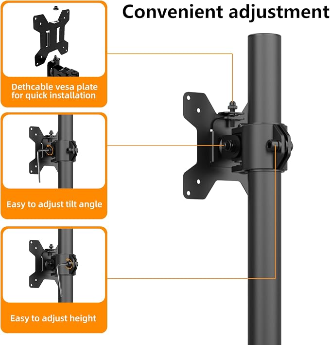 PHOLITEN Monitor Mount for Most 13-32" Computer Screens up to 20lbs, Adjustable - Image 5