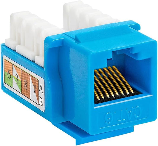 Cmple - 10 Pack Cat6 Keystone Jack Insert Punch Down RJ45 Connectors RJ45 - Image 2