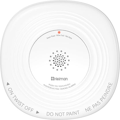 Heiman Smoke Detector 10-Year Sealed Battery Powered, UL 217 10th Certified by HEIMAN