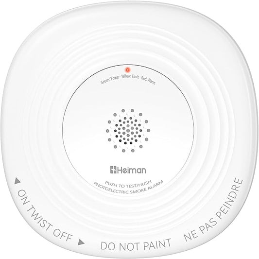 Heiman Smoke Detector 10-Year Sealed Battery Powered, UL 217 10th Certified by HEIMAN