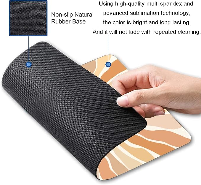 Mouse Pad, Modern Abstract Mouse Pad, Waterproof Mouse Mat Square Boho Mousepad - Image 6