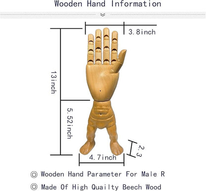 Hand Model, Wood Hand for Nails, Drawing Wooden Hand, Wooden Mannequin - Image 4