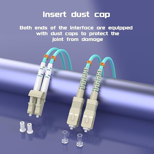 Fiber Patch Cable 25ft/7.5meters LC/UPC to SC/UPC OM3 10Gb/Gigabit MultiMode - Image 6