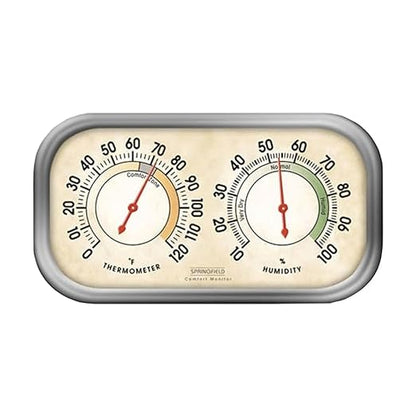 Springfield Color Track Humidity Meter and Indoor Thermometer, Analog Weather by Springfield