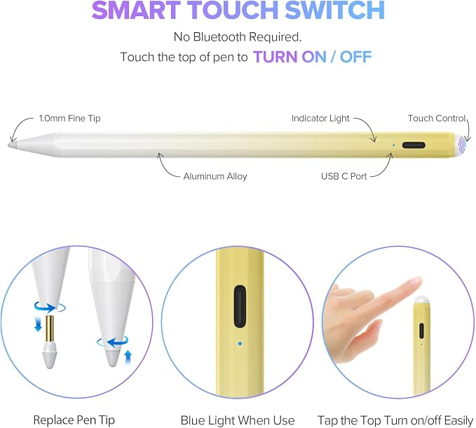 Stylus Pen for iPad 6th-11th Generation-2X Fast Charge Active Pencil Compatible - Image 5