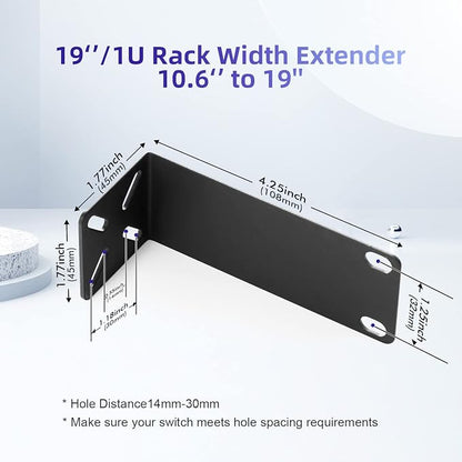 Rack Mount Kit for 10.6 inch Switches, Adjustable Rack Ears for Netgear - Image 2