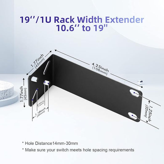 Rack Mount Kit for 10.6 inch Switches, Adjustable Rack Ears for Netgear - Image 2
