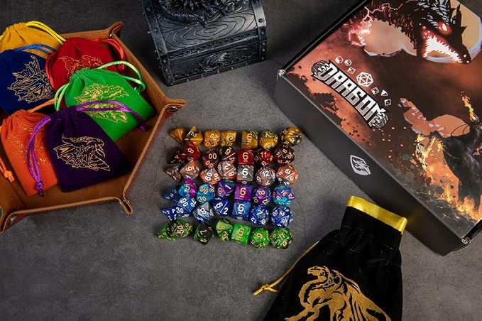 DND Dice Set 42 Pcs Polyhedral Dungeons and Dragons Rolling Dice - Image 2