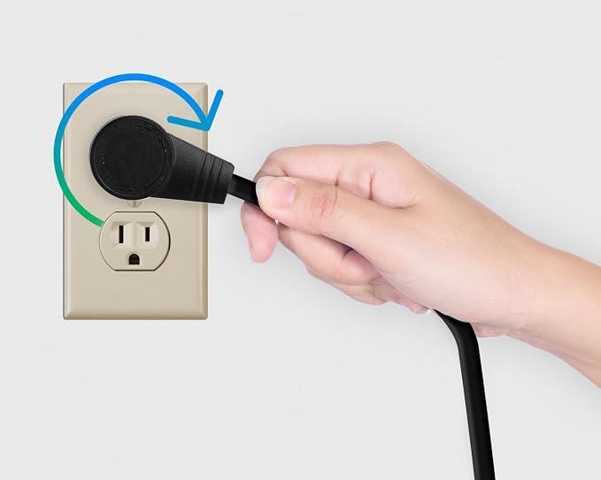Maximm Monitor Computer Power Cord 3 Ft Flat Plug 360° Rotating PC Cable 3 - Image 4