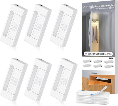 6 Pack Door Open Sensor Cabinet Lights, Cordless LED Cabinet Closet Light - Image 8
