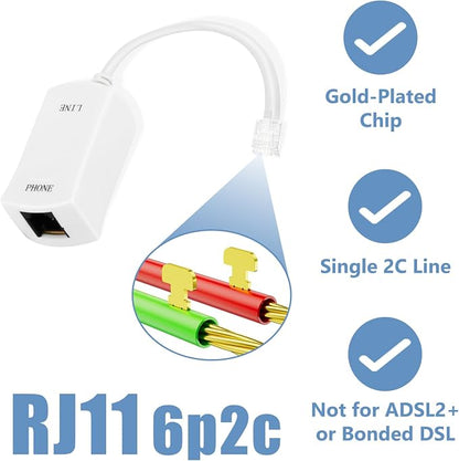 Uvital DSL Filter for Landline Phone, 1 Pack DSL Modem Phone Filter Adapter - Image 4