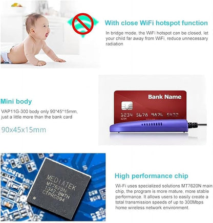 Vonets VAP11G-300 2.4G Mini WiFi Bridge Ethernet/Repeater/Ethernet to - Image 6