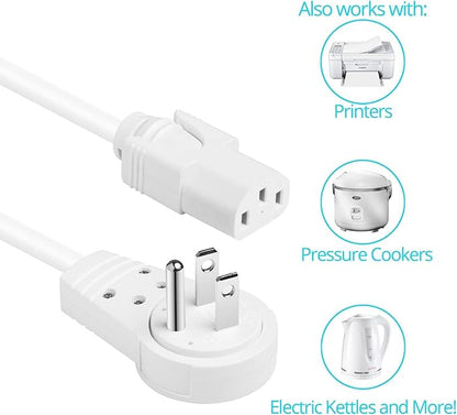 Maximm Monitor Computer Power Cord 10 Ft Flat Plug 360° Rotating PC Cable 3 - Image 2