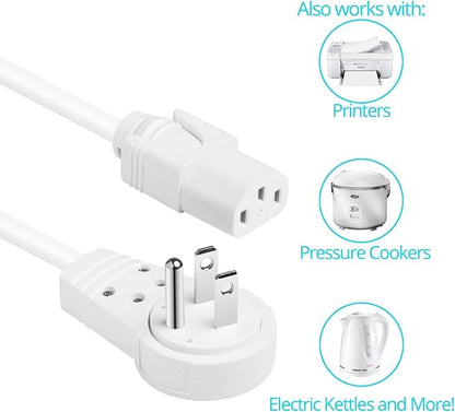 Maximm Monitor Computer Power Cord 3 Ft Flat Plug 360° Rotating PC Cable 3 - Image 2