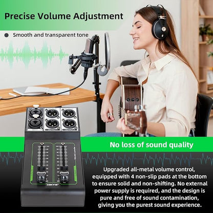 Passive Stereo Volume Controller, XLR 2 Input 2 Output Stereo Studio Controller - Image 3