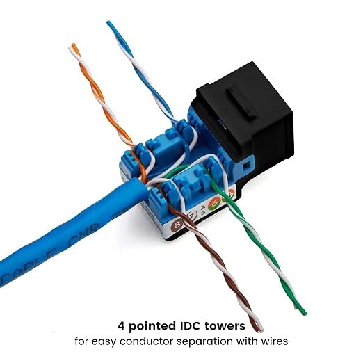trueCABLE Cat5e Keystone Jack, Unshielded, 90 Degree Punch-Down, PoE++ 100W - Image 4