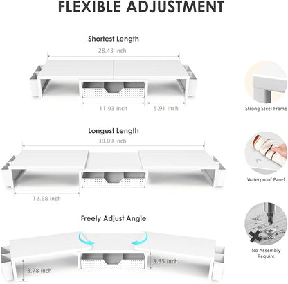 OPNICE Desk Organizers and Accessories, Dual Monitor Stand Riser - Image 3