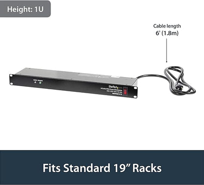StarTech.com 4U Wall Mount Network Rack & 1U Server Rack Shelf & 8 Outlet - Image 7
