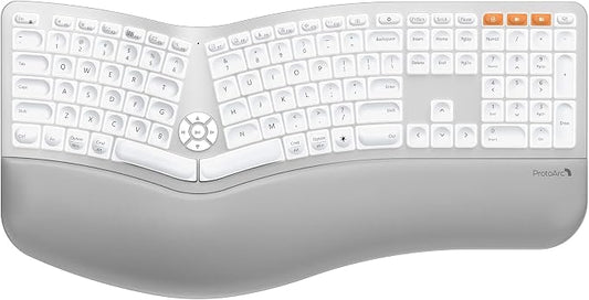 ProtoArc Backlit Bluetooth Ergonomic Keyboard, EK01 Plus Full Size Wireless by ProtoArc