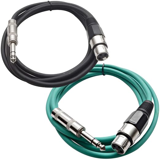 Seismic Audio - SATRXL-F6-2 Pack of 6 Foot 1/4 Inch TRS to XLR Female Patch by SeismicAudio