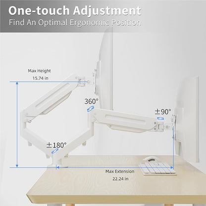 Suptek Monitor Mount Gas Spring Single Monitor Arm Desk Mount Stand Fully - Image 5