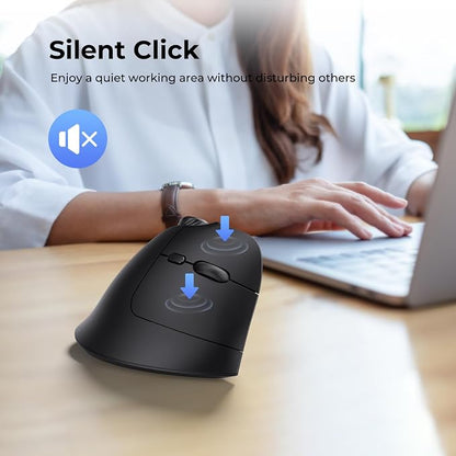 seenda Ergonomic Mouse Rechargeable, USB+Dual Bluetooth, MOU-302 Vertical - Image 7