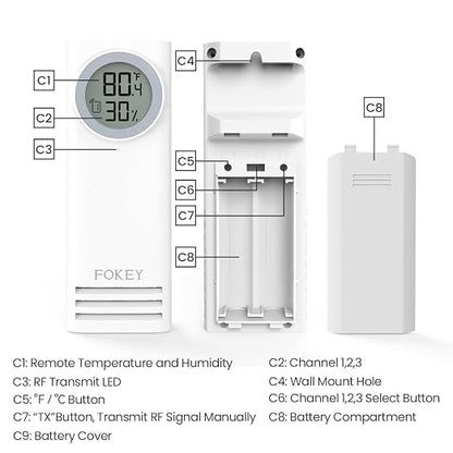 Remote Sensor Indoor Outdoor Thermometer Wireless - Image 3