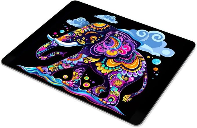 Square Mouse Pad Decorative Patterned Elephant-1, Gaming Mouse Pads - Image 6