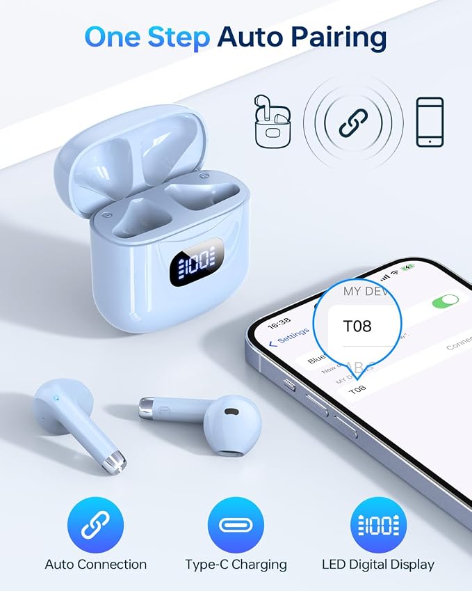 Wireless Earbuds Bluetooth 5.3 Headphones, 40Hrs Playback Stereo Ear Buds - Image 6