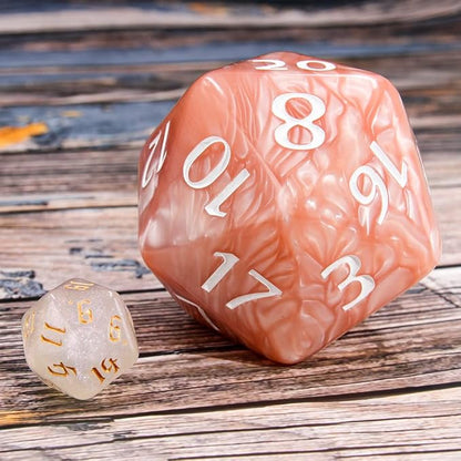 20 Sided DND Dice, D20 Giant Polyhedral Dice, 55mm Titan Large Pearl Color D20 - Image 3