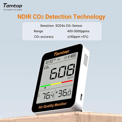 Temtop CO2 Monitor Indoor Air Quality Monitor - Image 2