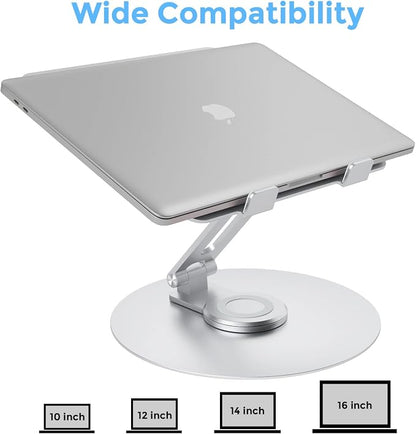 Swivel Laptop Stand for Desk, Adjustable Height Aluminum Computer Stand - Image 3