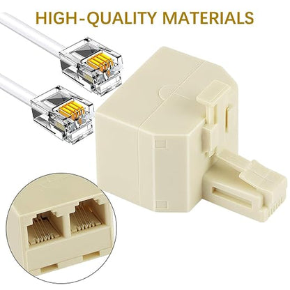 Uvital RJ11 Duplex Wall Jack Adapter Dual Phone Line Splitter Wall Jack Plug 1 - Image 4