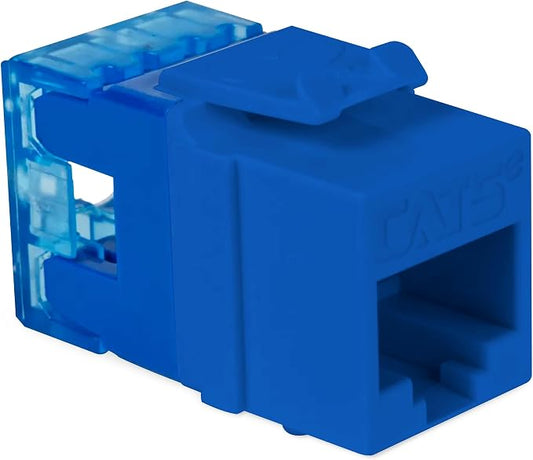 ICC CAT5e Keystone Jack with Slim Profile 180 Degree Punch Down, RJ45 UL Listed by ICC