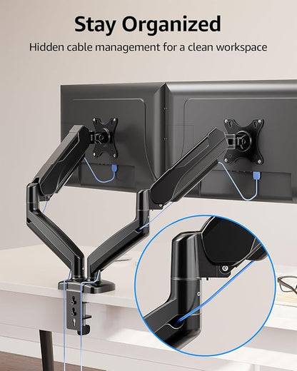 MOUNTUP Dual Monitor Stand for Desk, Pneumatic Monitor Arms for 2 Monitors Max - Image 9