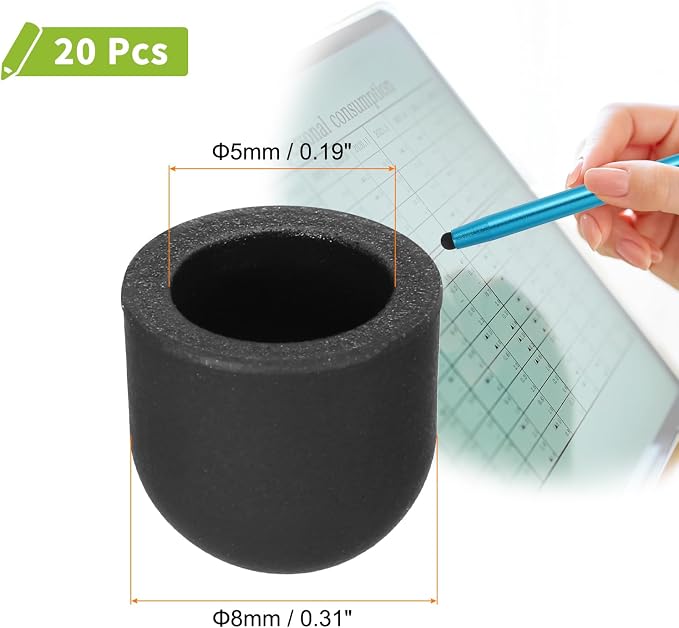 MECCANIXITY 20Pcs Replacement Stylus Pen Tips 8mm Conductive Capacitive Touch - Image 2