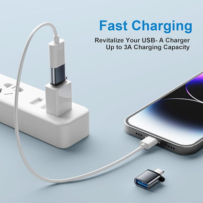 USBC to USB Adapter 6 Pack, USB C to A Adapter, USBC Male to USBA Female - Image 5