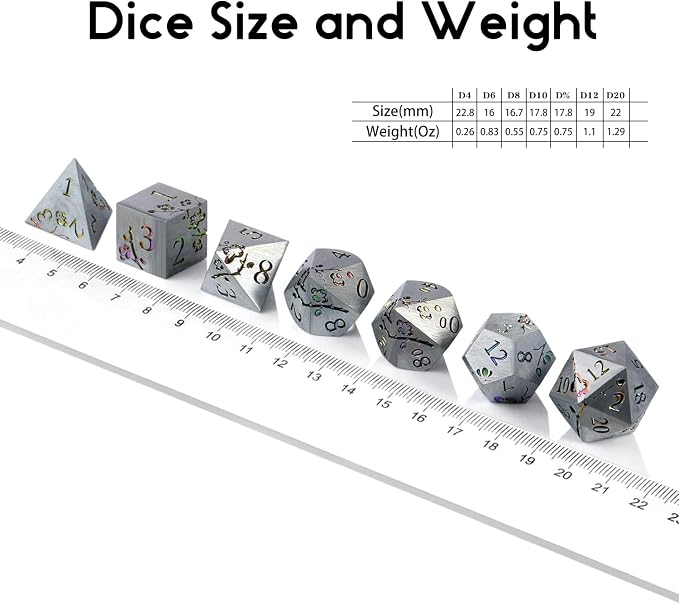 DNDND Rainbow Flower Metal Dice Set - Image 6