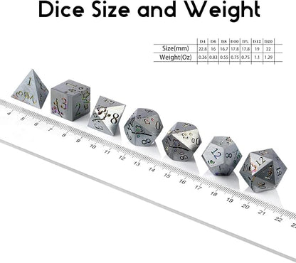 DNDND Rainbow Flower Metal Dice Set - Image 6
