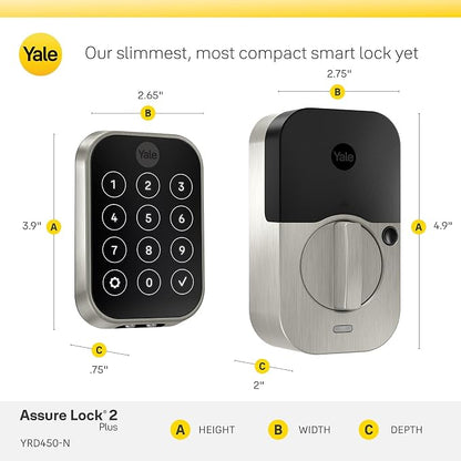 Yale Assure Lock 2 Plus Apple Home Keys, YRD450-N-CB1-BSP - Image 6