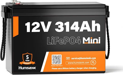 12V 314Ah LiFePO4 Lithium Battery, 100A BMS, 15000+ Deep Cycle 300Ah Lithium by HumsiENK