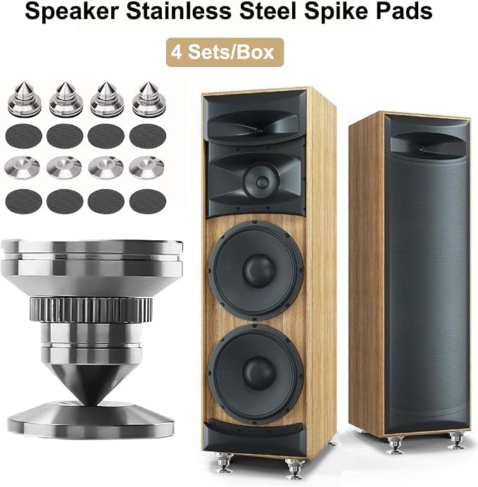 4 Sets Speaker Isolation Stand Feet, Stainless Steel Speaker Base Pads - Image 6